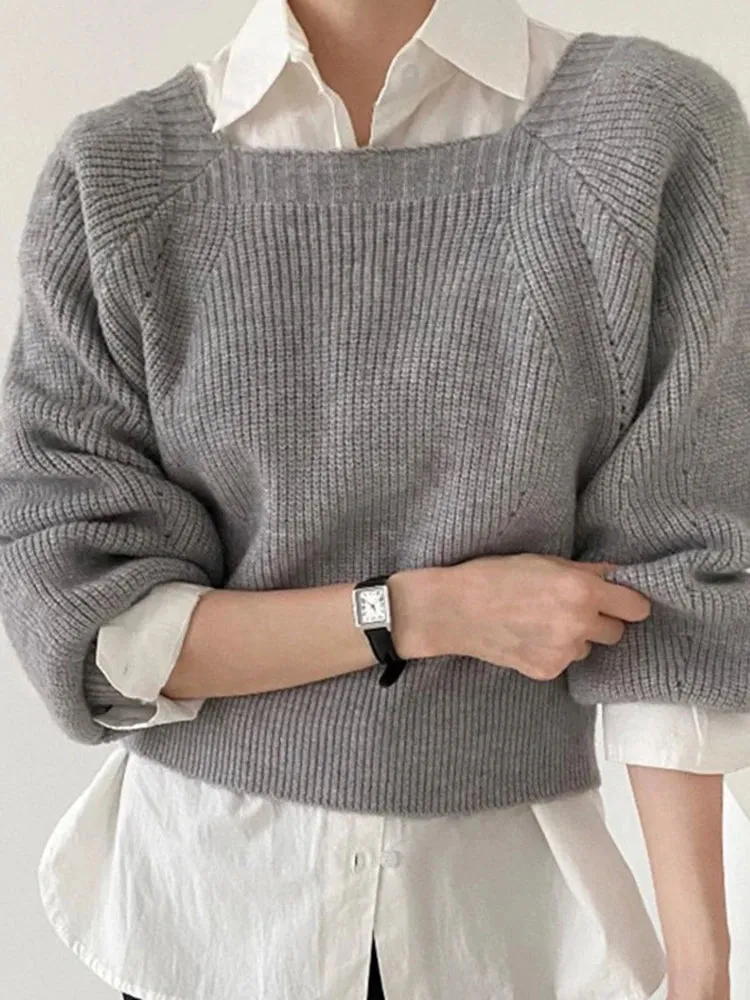 Vintage Square Collar Sweater