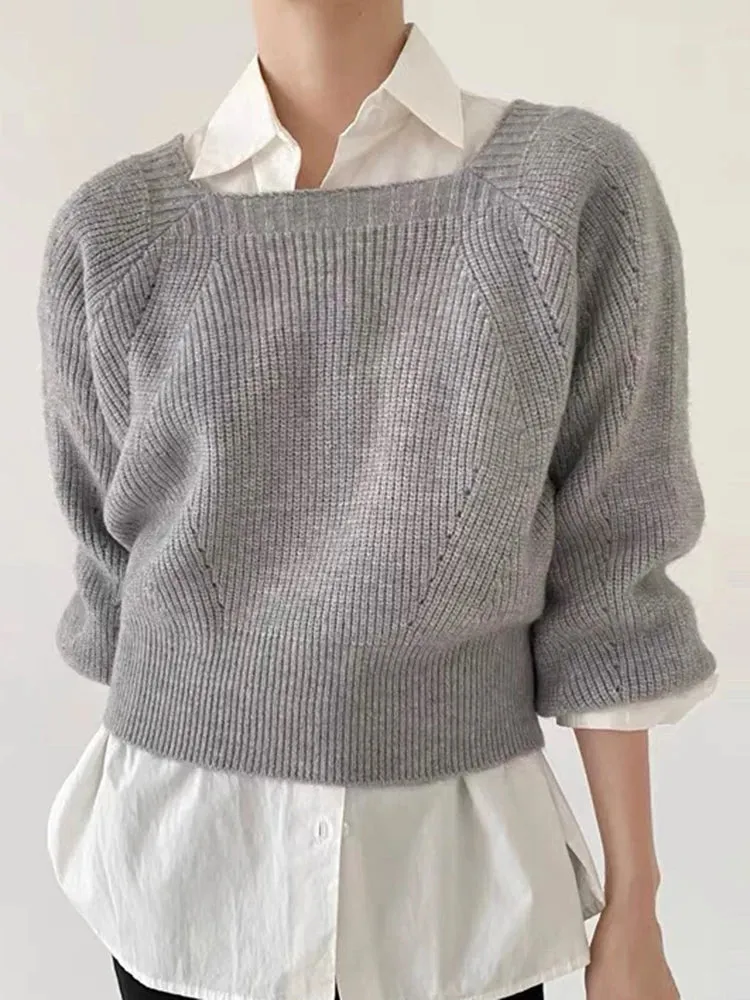 Vintage Square Collar Sweater
