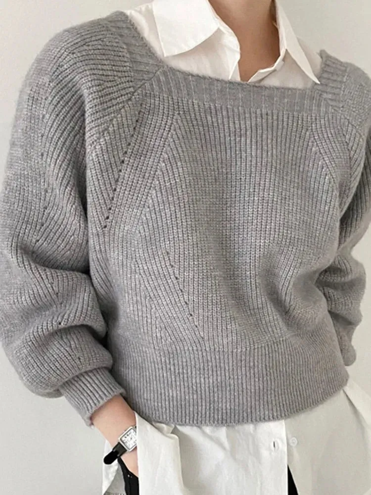Vintage Square Collar Sweater