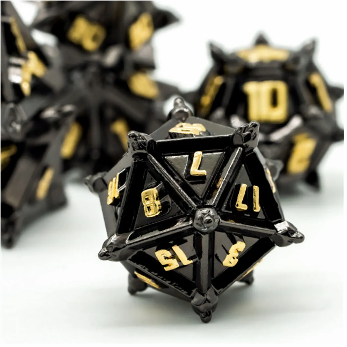 Warrior's Flail: Medieval - Metal RPG Dice Set