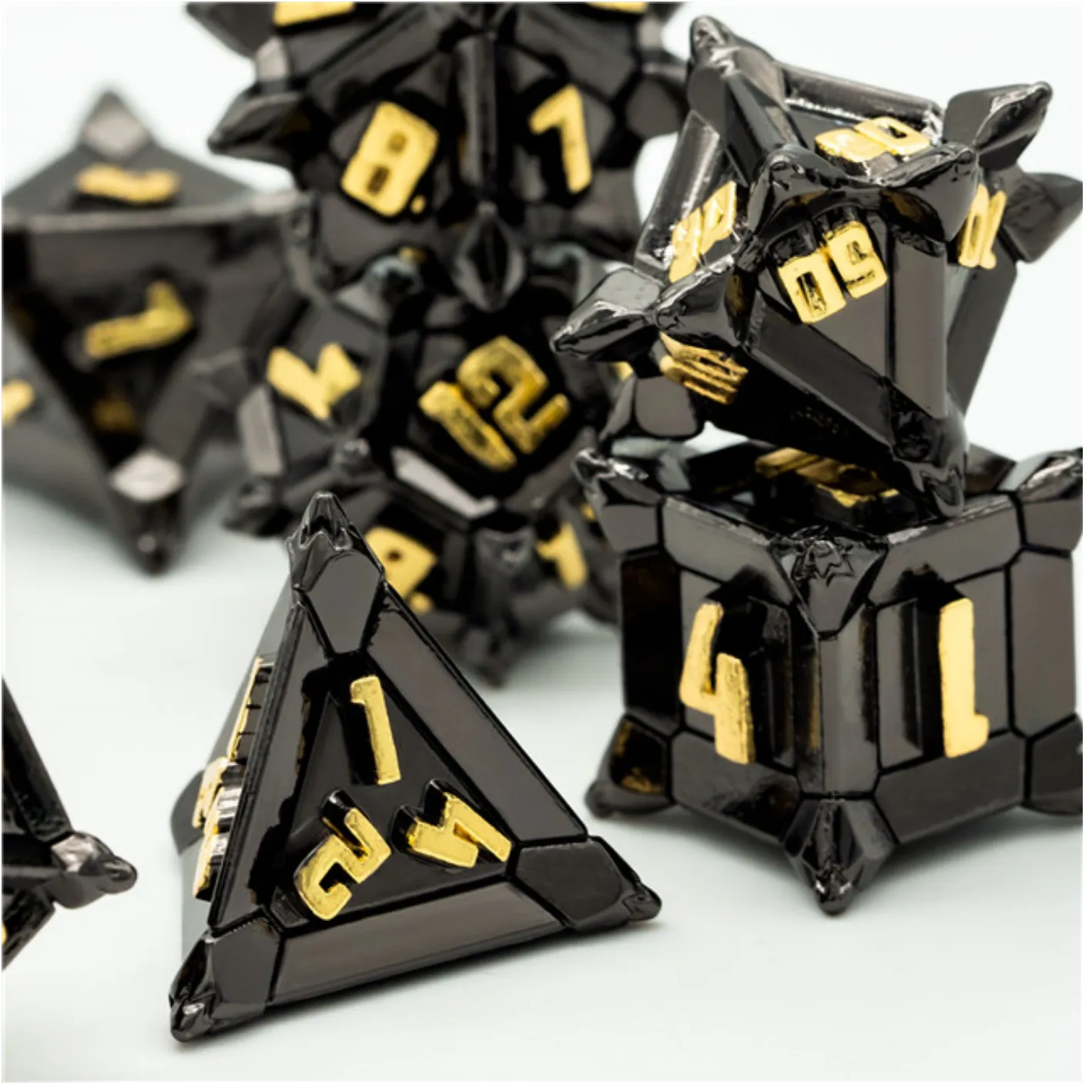 Warrior's Flail: Medieval - Metal RPG Dice Set