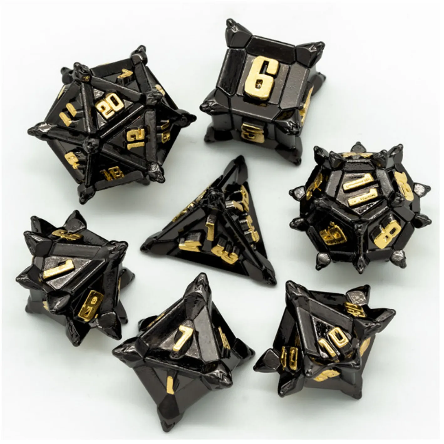 Warrior's Flail: Medieval - Metal RPG Dice Set