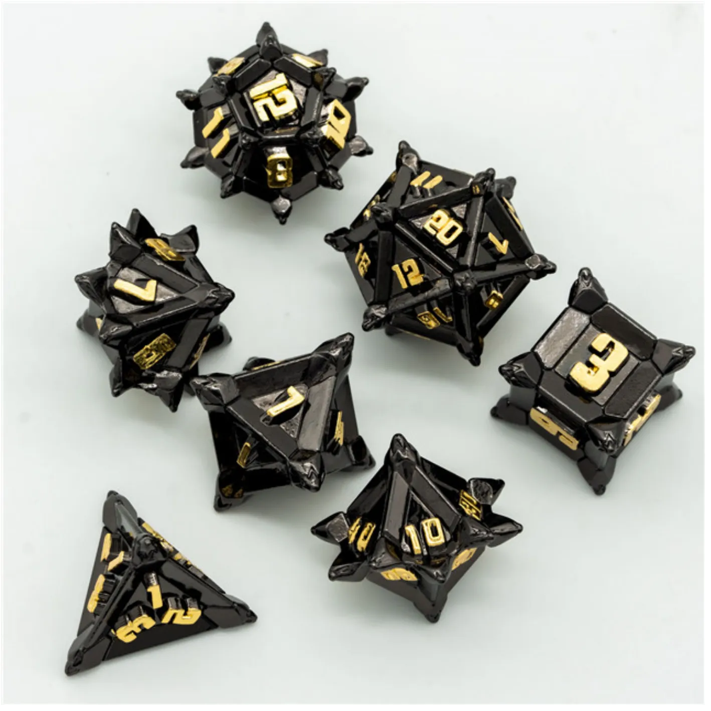 Warrior's Flail: Medieval - Metal RPG Dice Set
