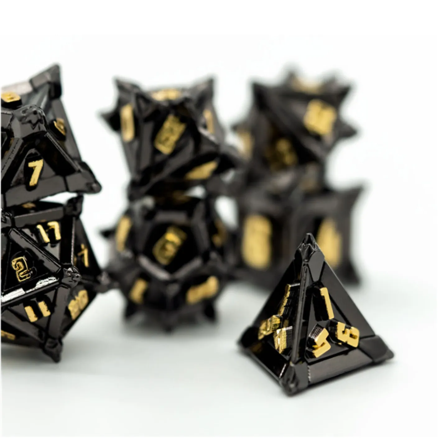 Warrior's Flail: Medieval - Metal RPG Dice Set