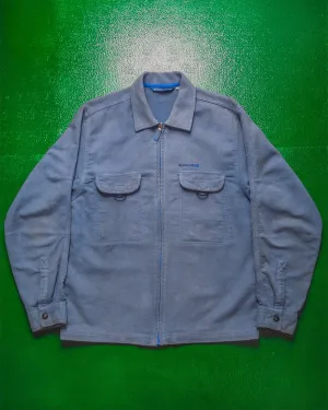 Washed Blue Micro-fleece Zip Up Over Shirt (~M~)