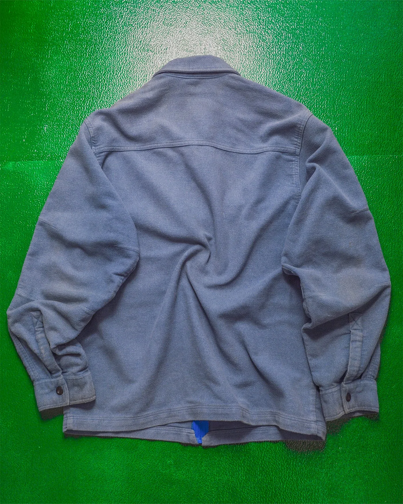 Washed Blue Micro-fleece Zip Up Over Shirt (~M~)