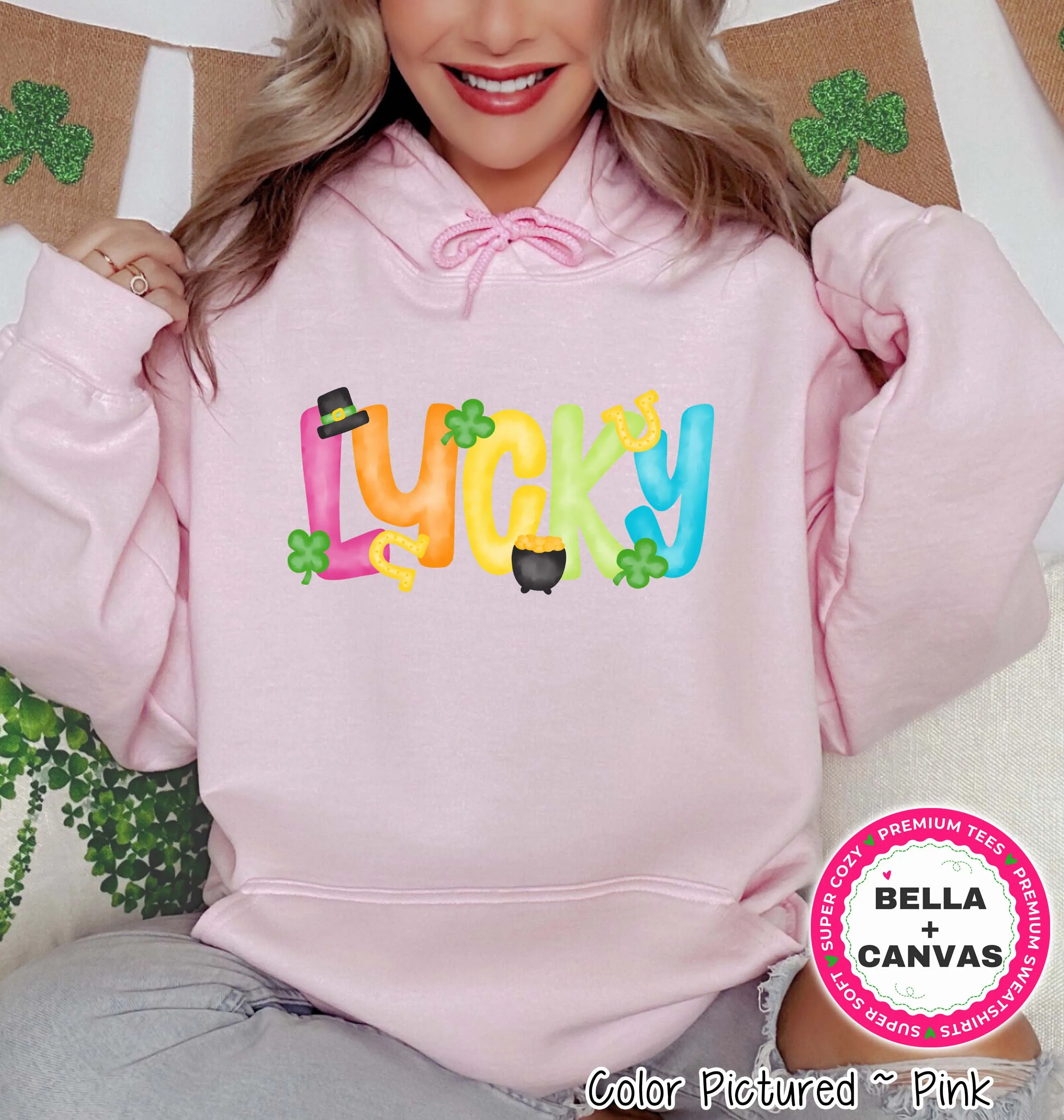 Watercolor Lucky St Patricks Day Tee or Sweatshirt