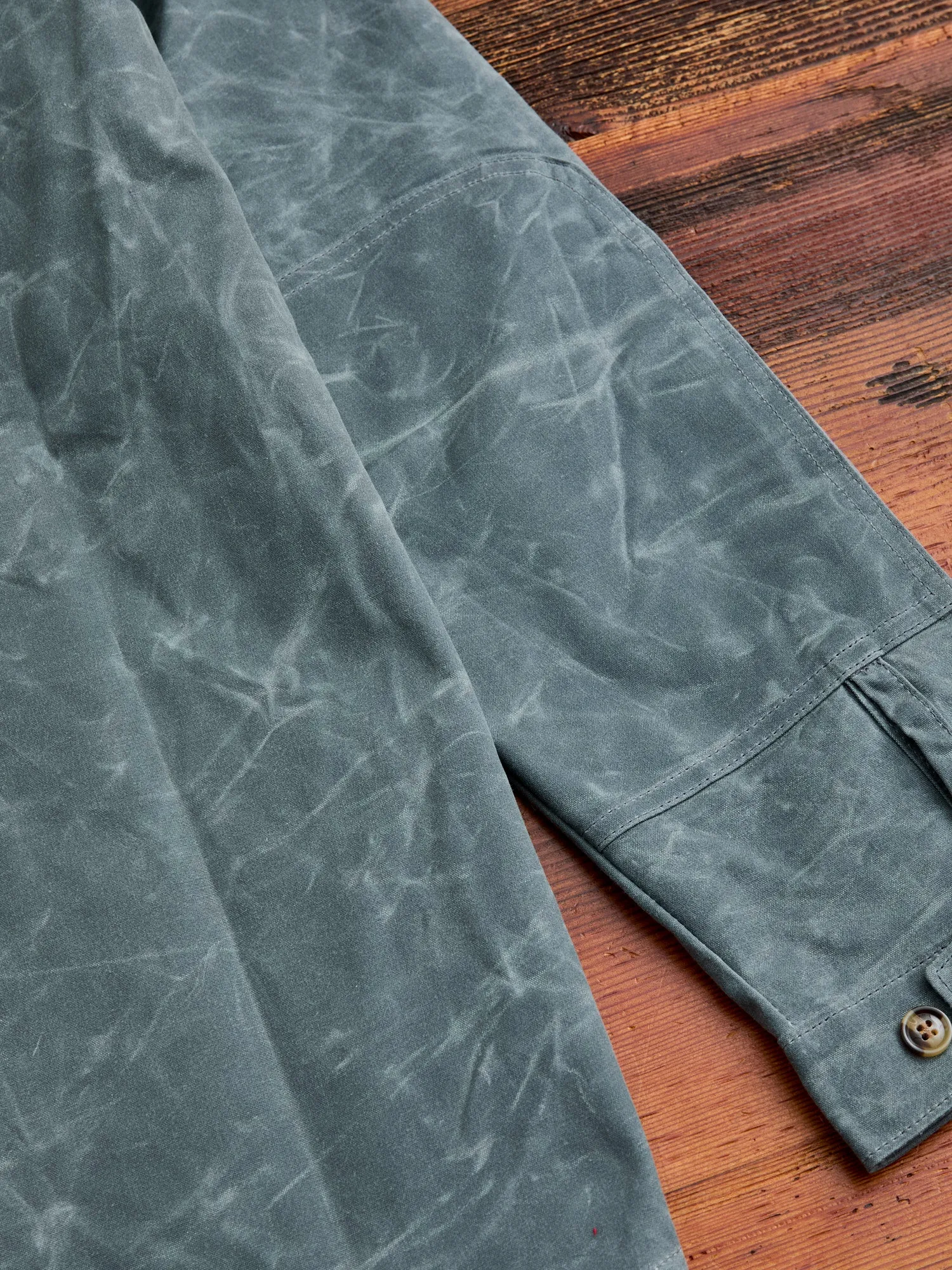 Waxed Canvas Crissman Overshirt in Harbor Blue