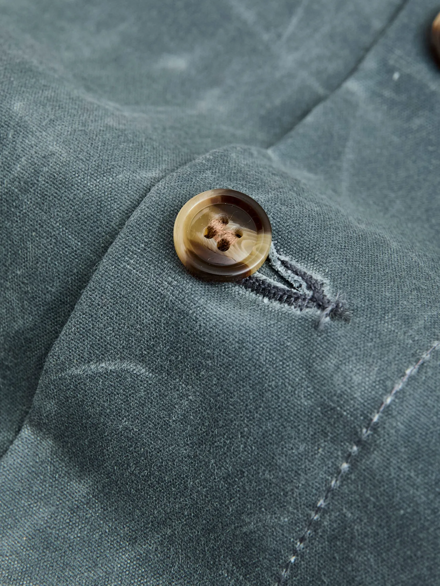 Waxed Canvas Crissman Overshirt in Harbor Blue