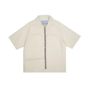Weave Trim Button Up Shirt
