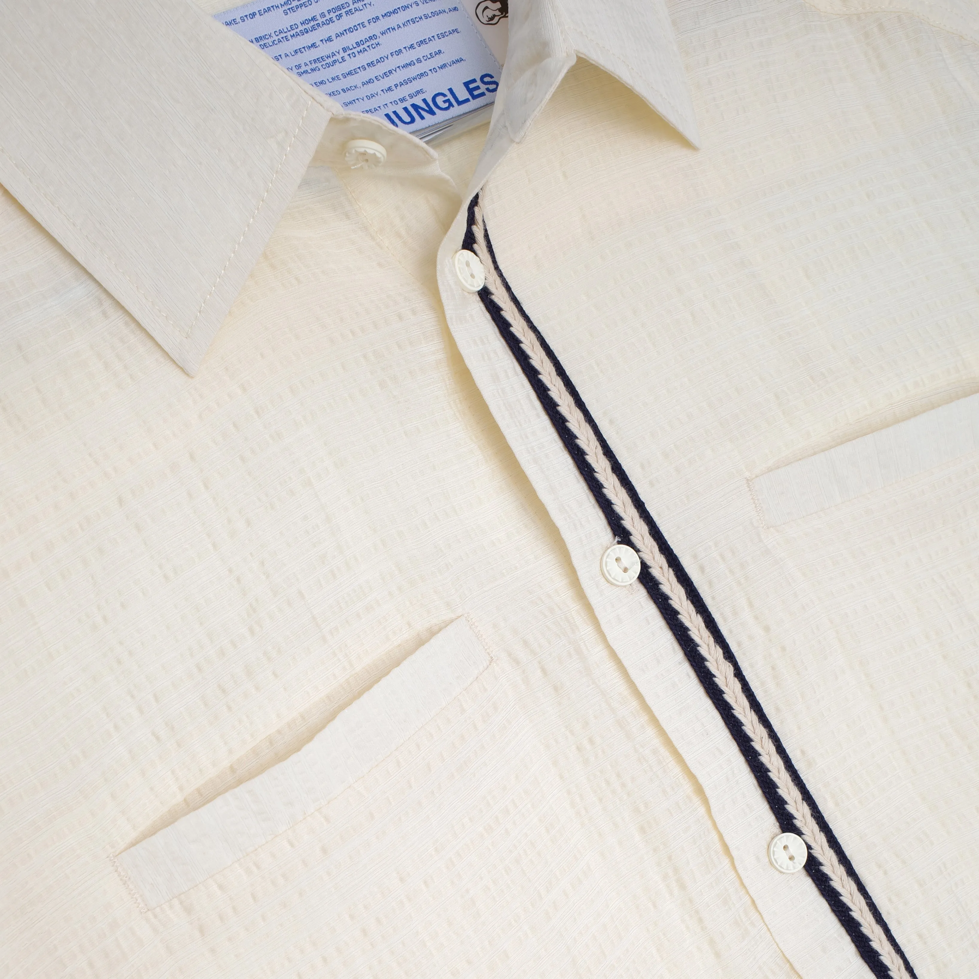 Weave Trim Button Up Shirt