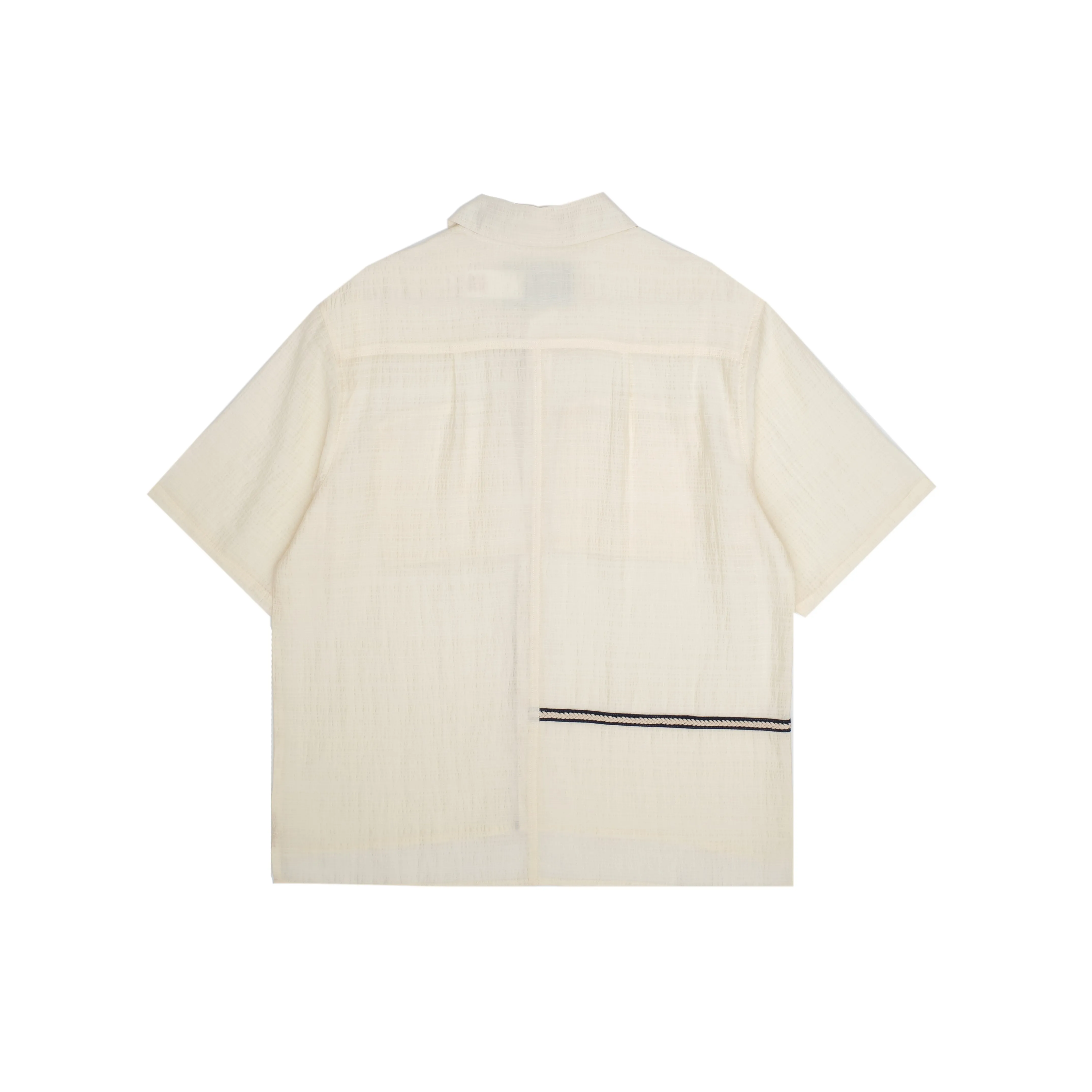 Weave Trim Button Up Shirt