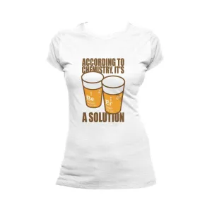 Weird Science Be-Er: It's A Solution Official Women's T-shirt (White)