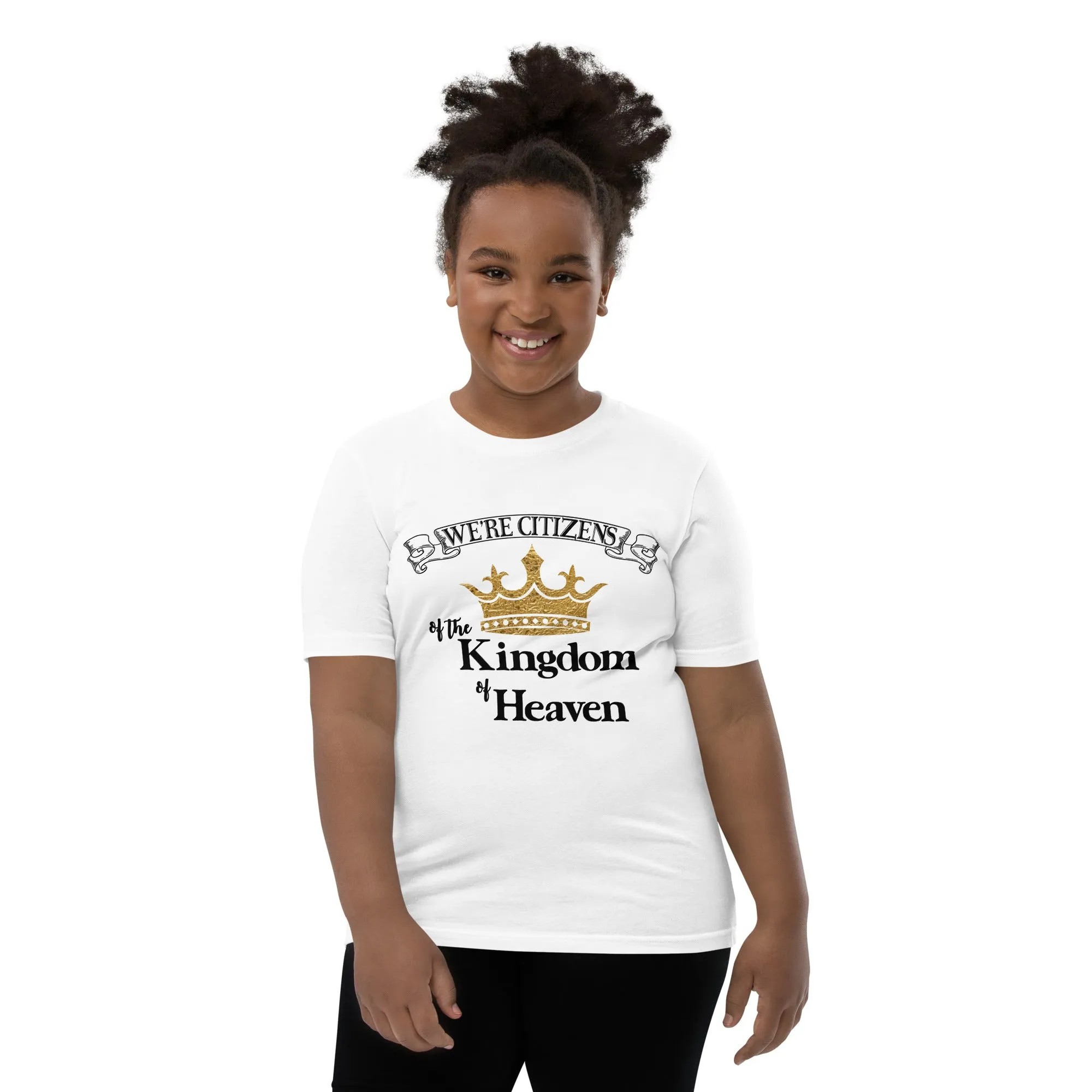 We're Citizens, Unisex Youth Staple Tee-Black Text