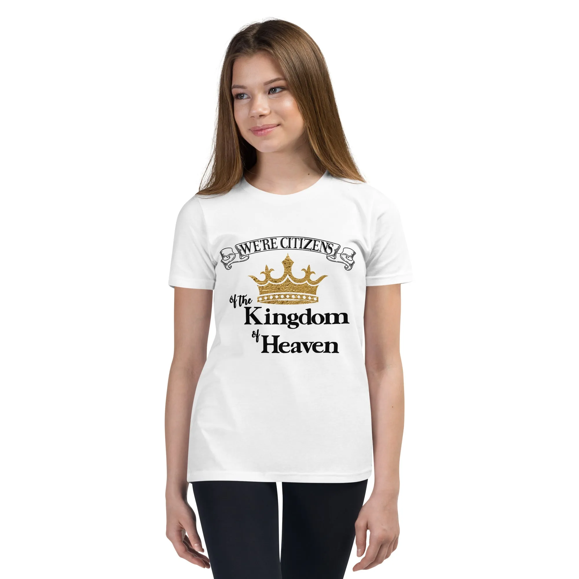 We're Citizens, Unisex Youth Staple Tee-Black Text
