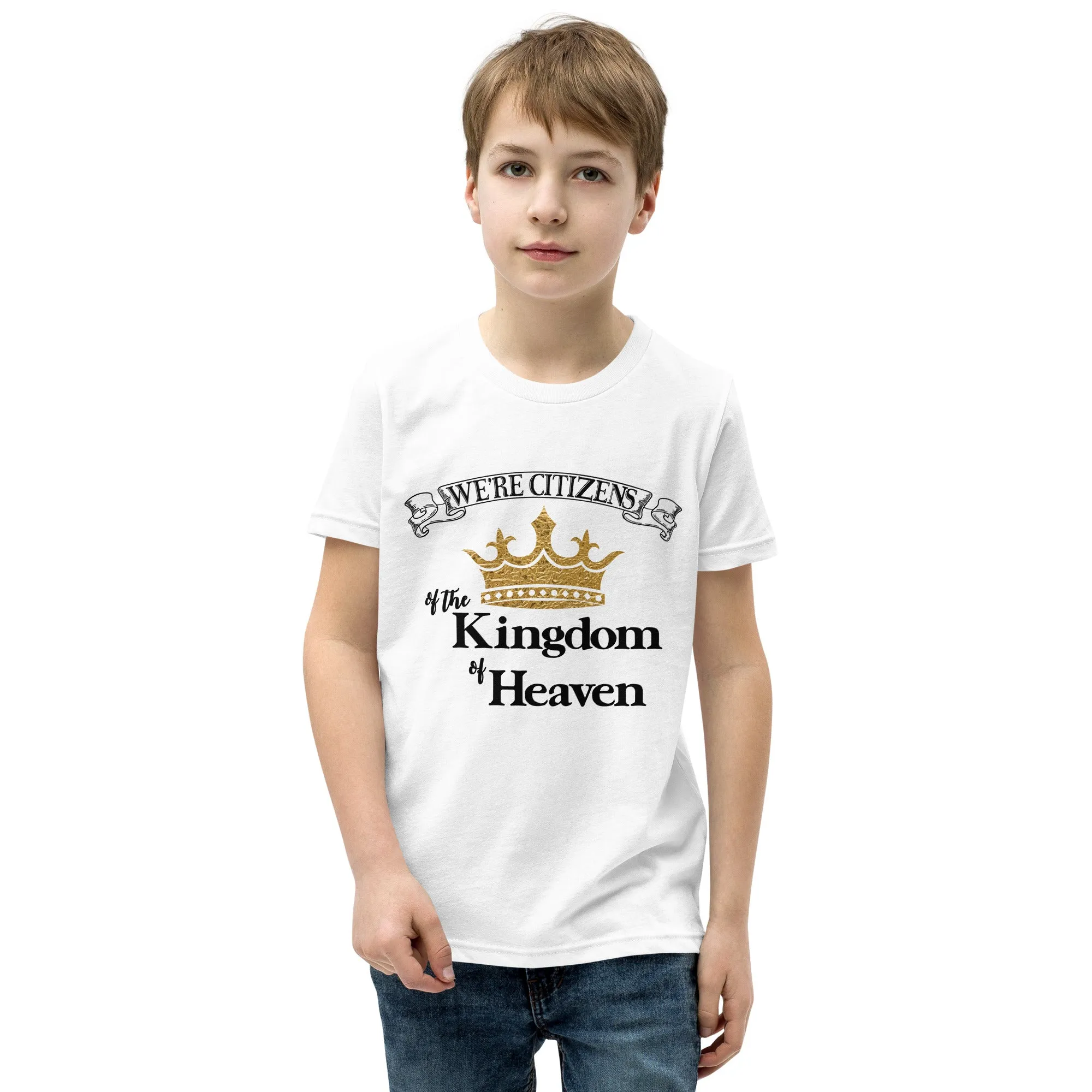 We're Citizens, Unisex Youth Staple Tee-Black Text