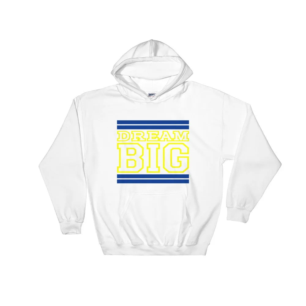 White Royal Blue and Yellow Hooded Sweatshirt