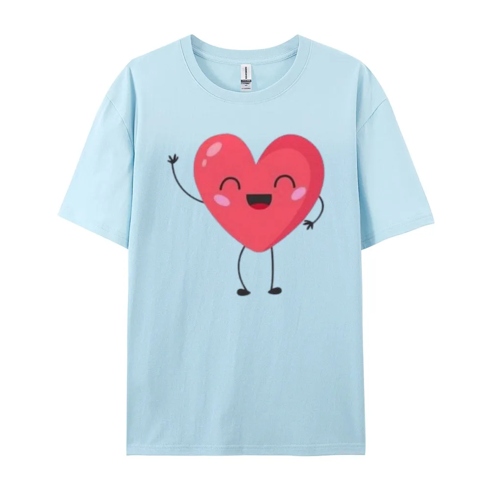 Women Love Pink Heart Valentine's Day Print  Graphic T-shirt