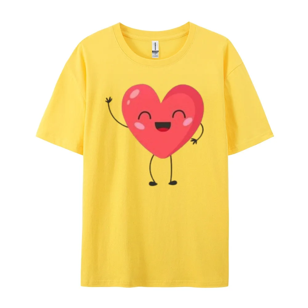 Women Love Pink Heart Valentine's Day Print  Graphic T-shirt
