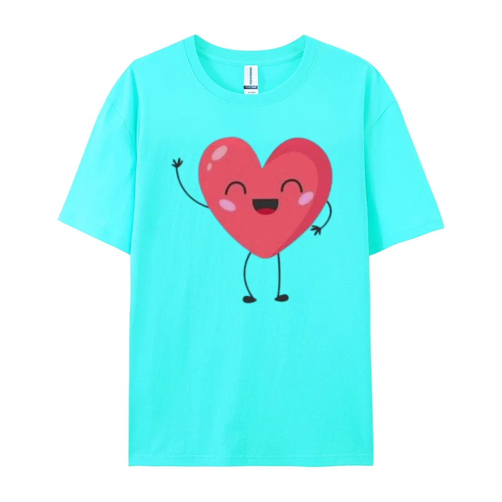 Women Love Pink Heart Valentine's Day Print  Graphic T-shirt