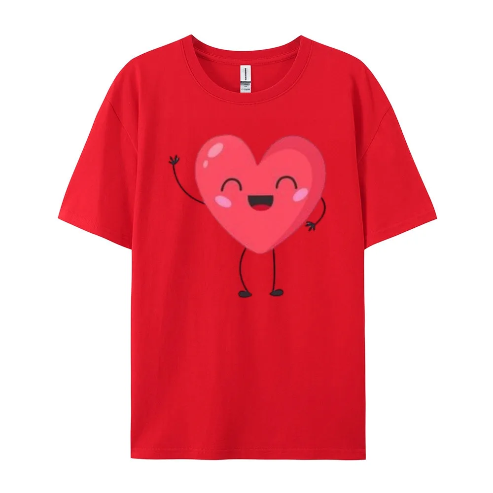 Women Love Pink Heart Valentine's Day Print  Graphic T-shirt
