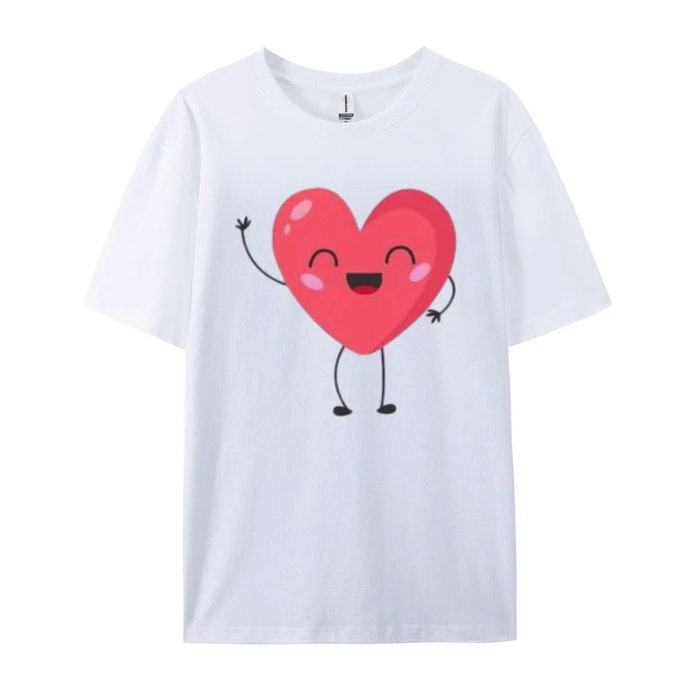 Women Love Pink Heart Valentine's Day Print  Graphic T-shirt