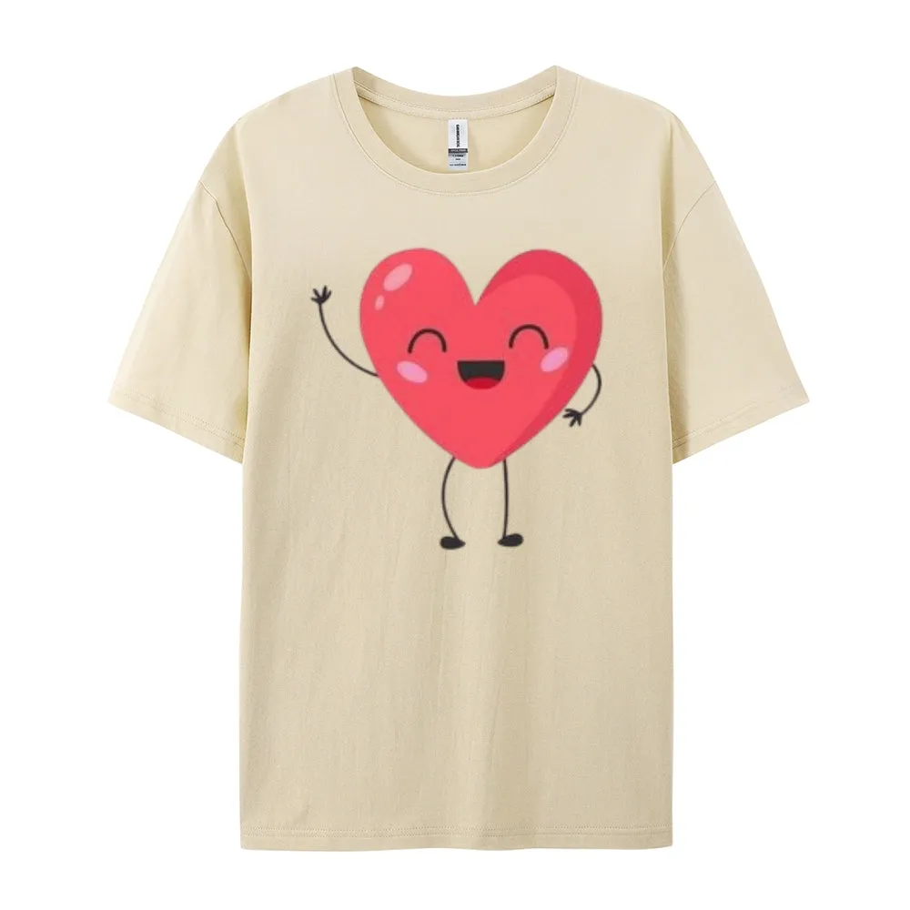 Women Love Pink Heart Valentine's Day Print  Graphic T-shirt