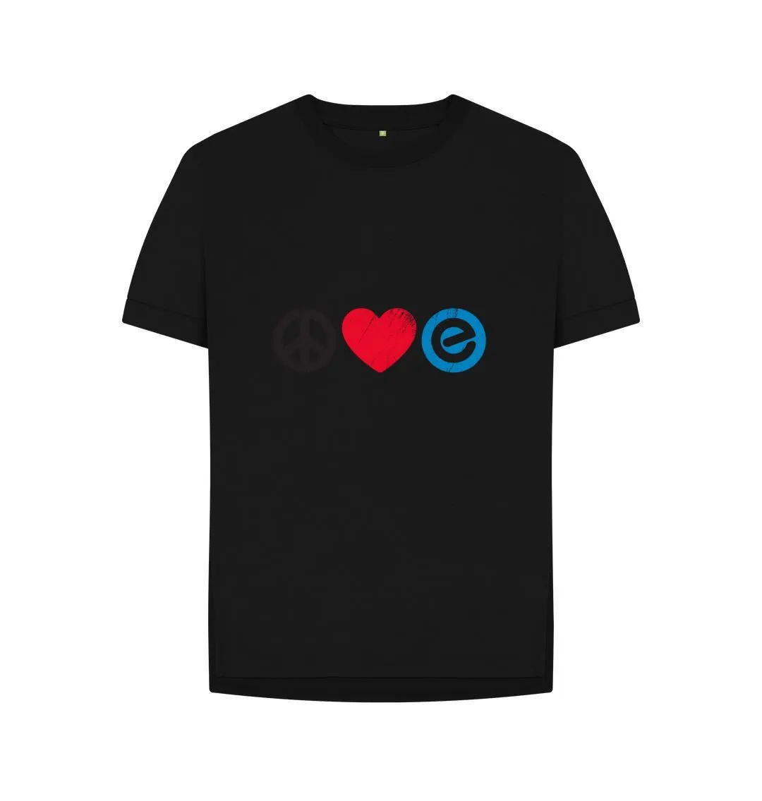 Women's 100% Organic Cotton Relaxed Fit - Peace, Love, Echelon - Tee
