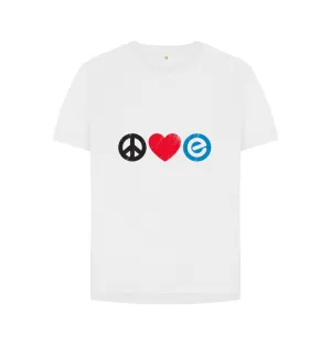 Women's 100% Organic Cotton Relaxed Fit - Peace, Love, Echelon - Tee