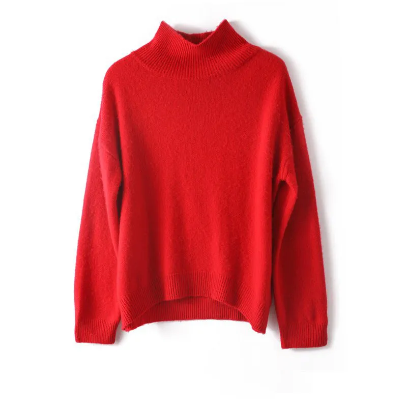 Womens Cozy Turtleneck Long Sleeve Cashmere Sweater