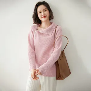 Womens Sideling Zip-up Cashmere Sweater Turtleneck Cashmere Pullover