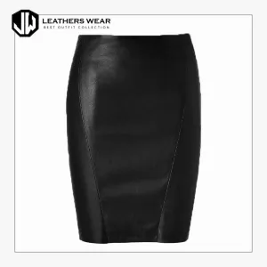 Womens Soft Genuine Leather Pencil Skirt