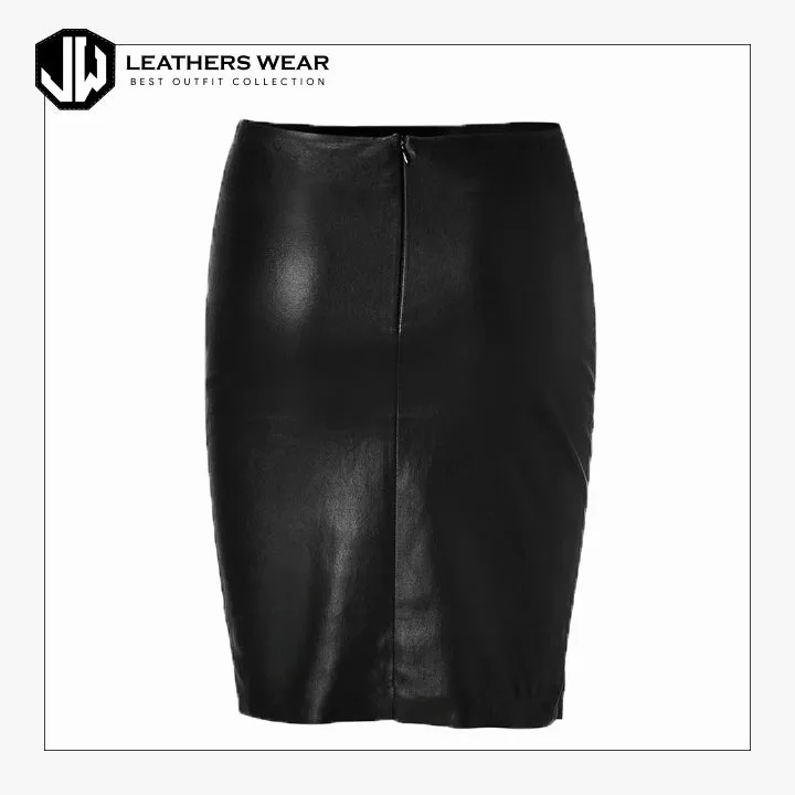 Womens Soft Genuine Leather Pencil Skirt