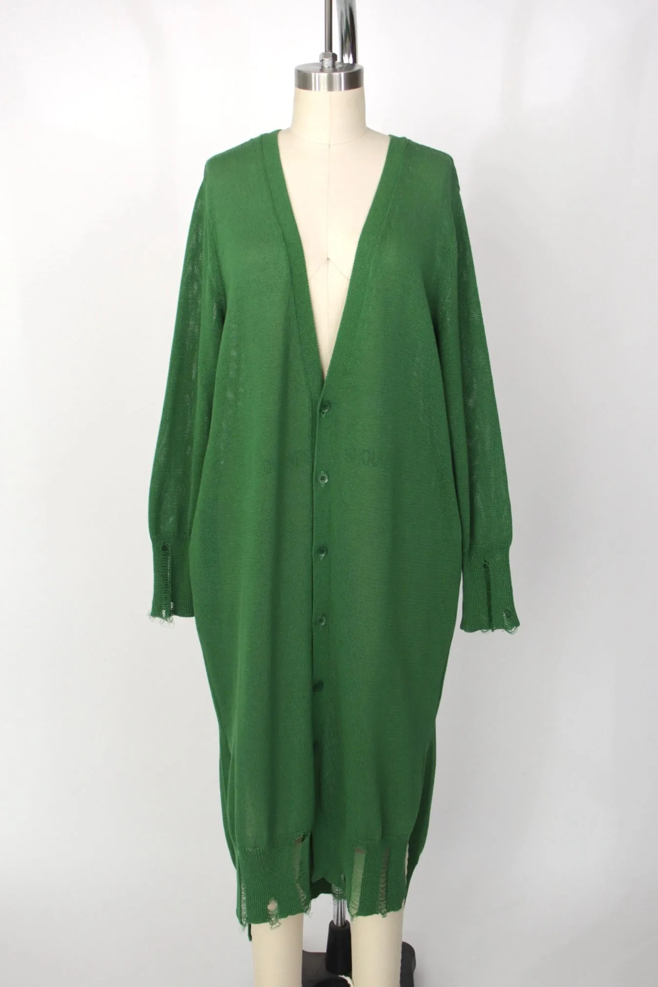 Yohji Yamamoto Y's Distressed Longline Cardigan