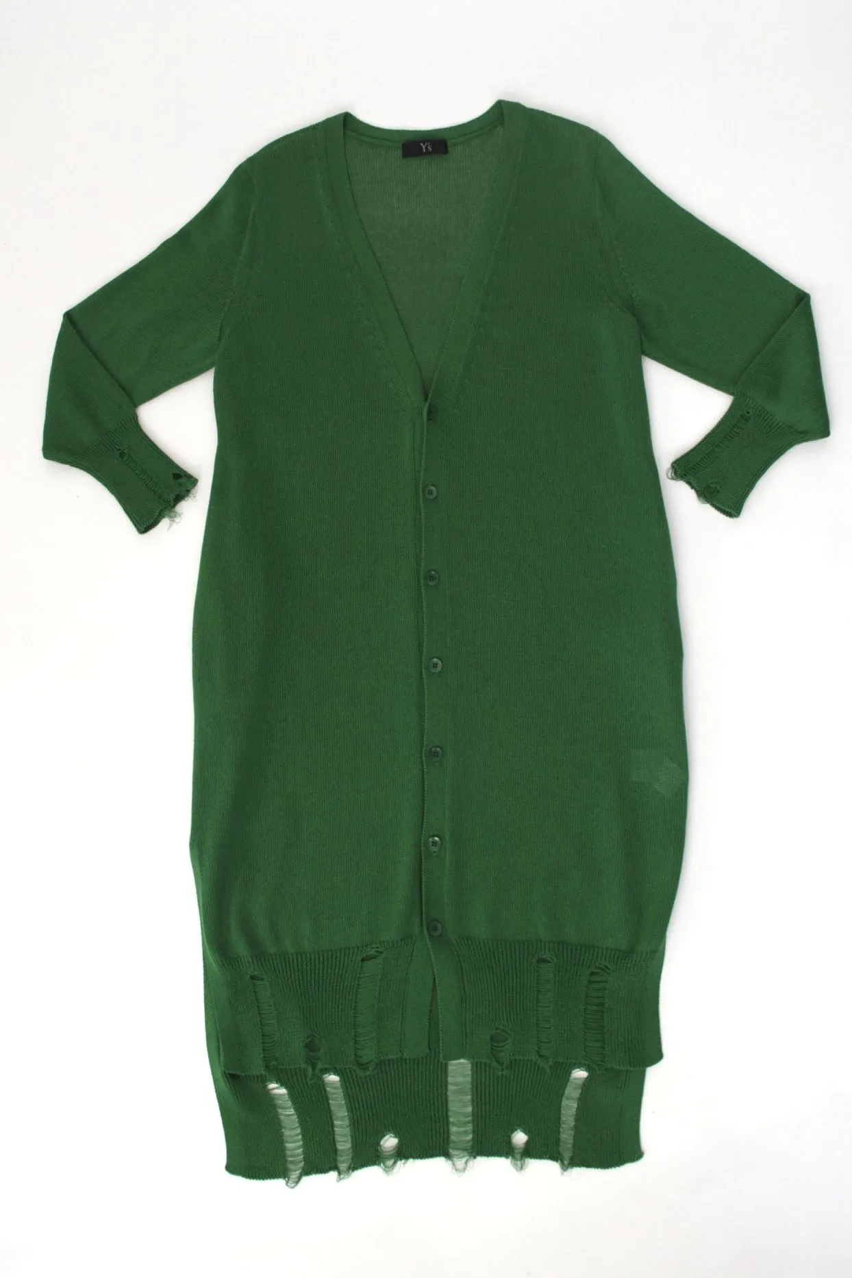 Yohji Yamamoto Y's Distressed Longline Cardigan