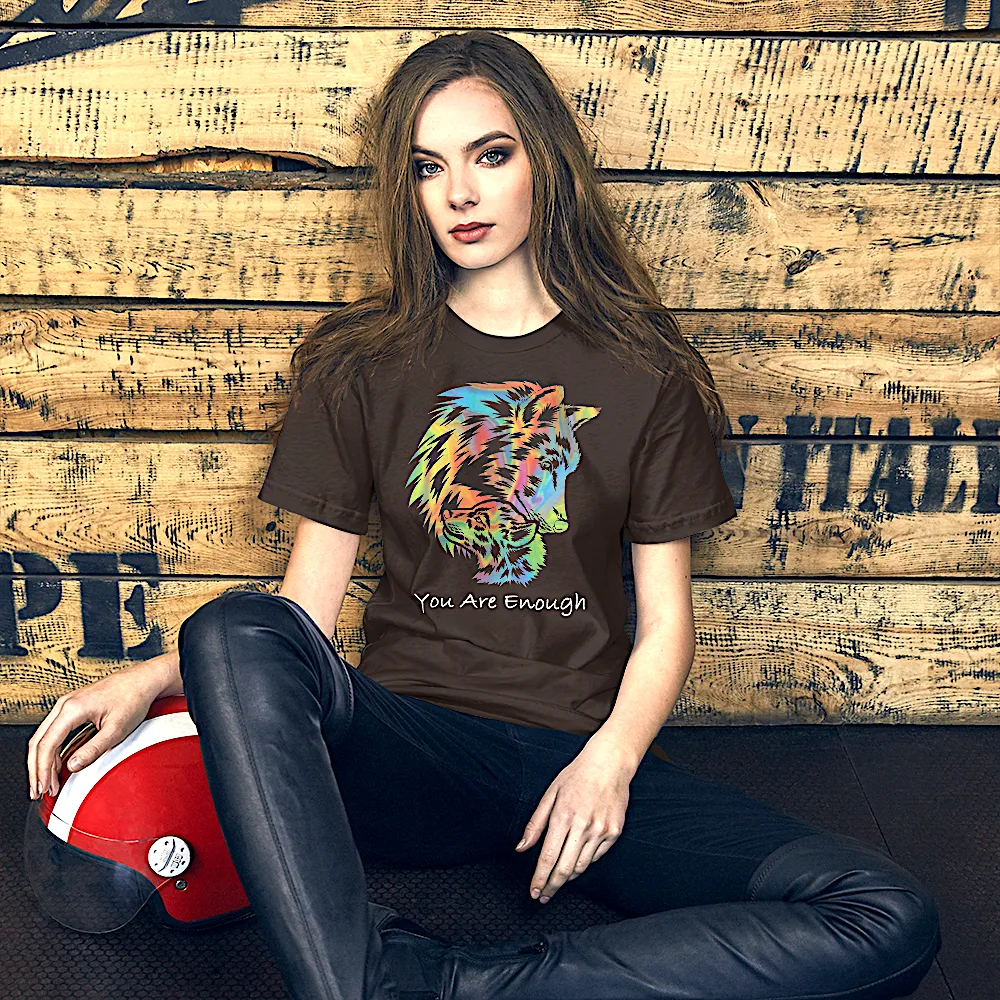 YOU ARE ENOUGH WOLF and BABY Inspirational Graphic T-Shirt for Women