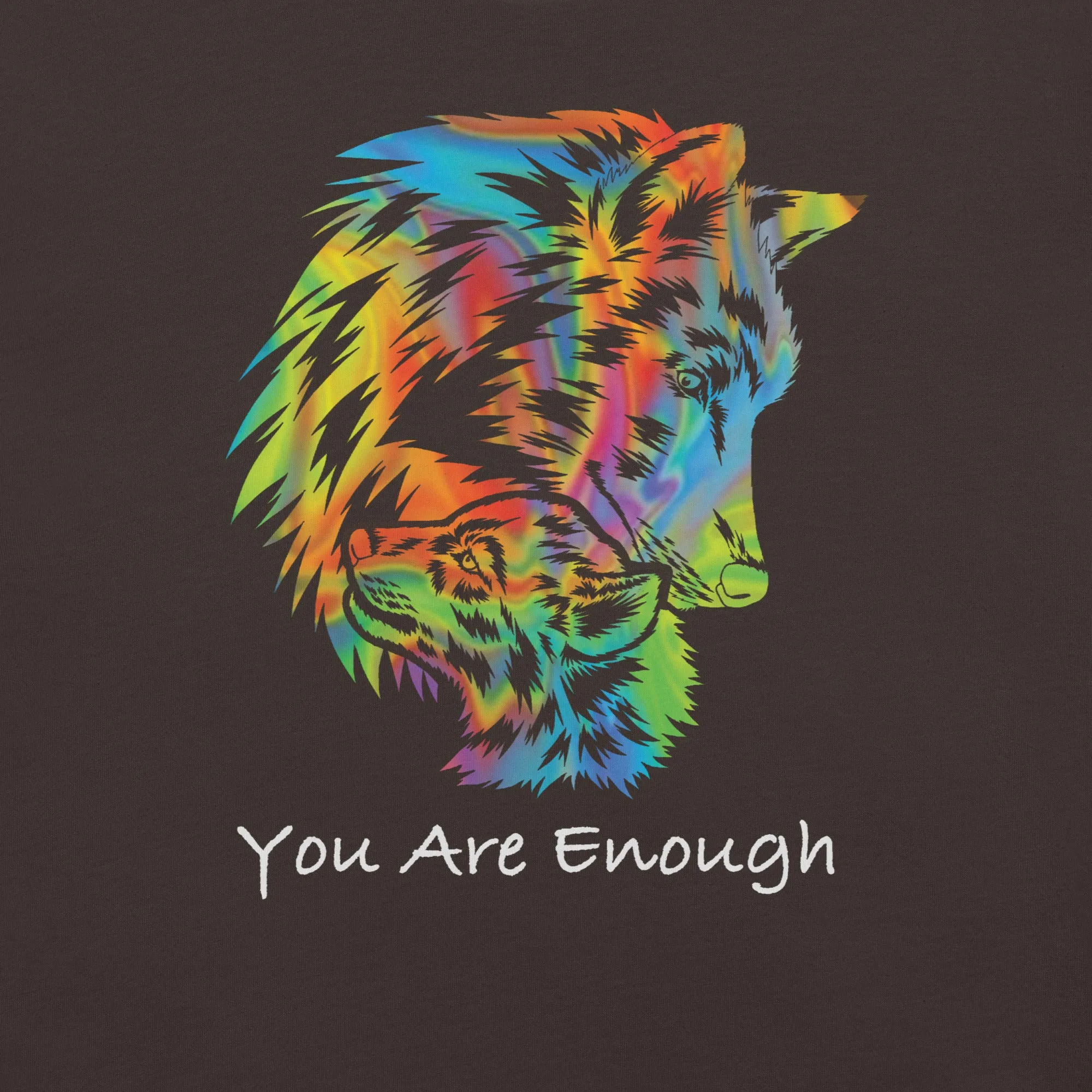 YOU ARE ENOUGH WOLF and BABY Inspirational Graphic T-Shirt for Women