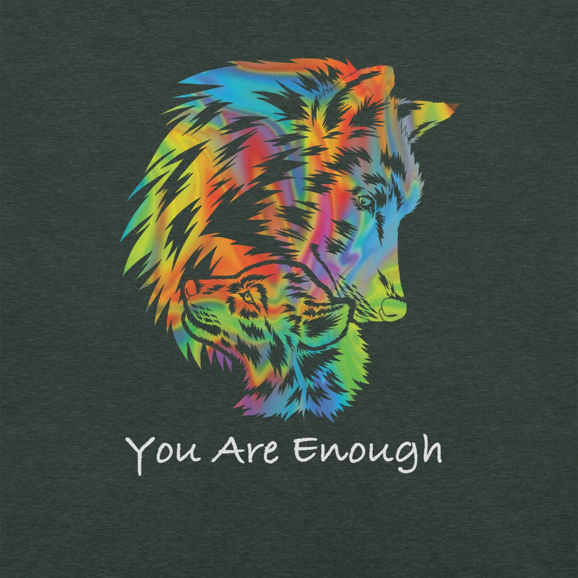 YOU ARE ENOUGH WOLF and BABY Inspirational Graphic T-Shirt for Women