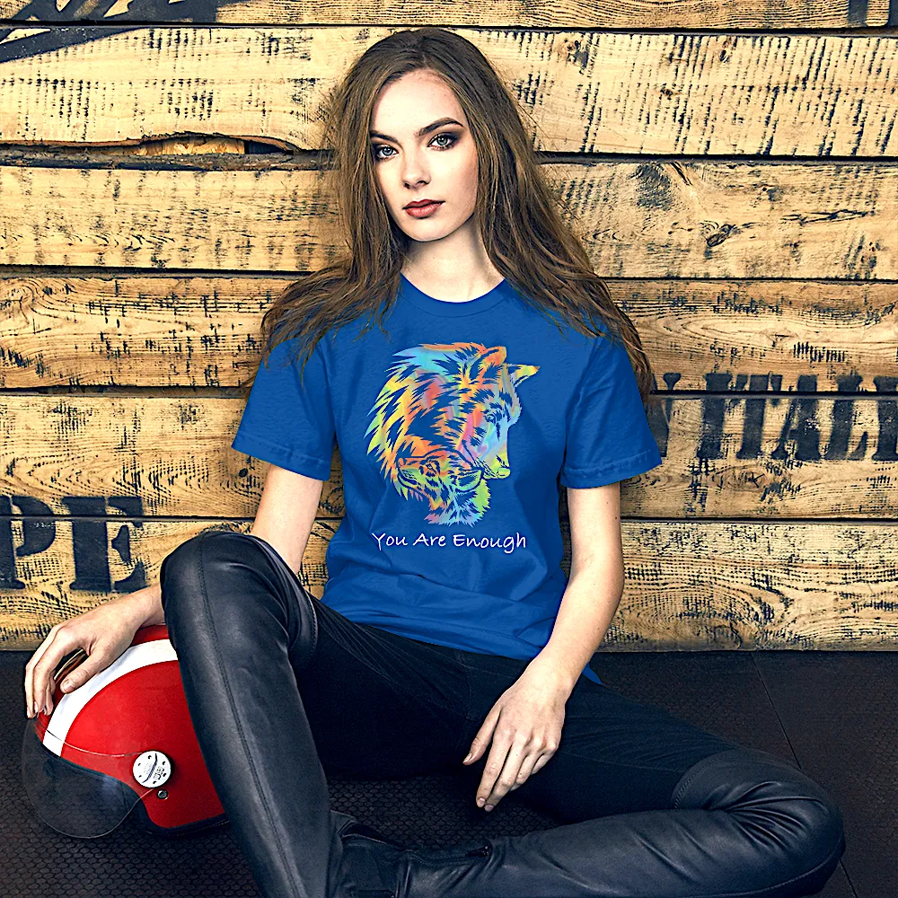 YOU ARE ENOUGH WOLF and BABY Inspirational Graphic T-Shirt for Women