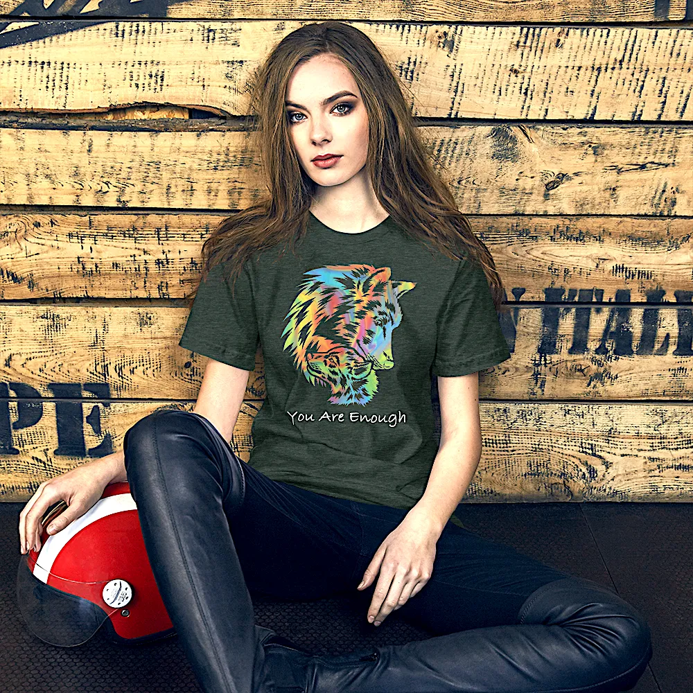 YOU ARE ENOUGH WOLF and BABY Inspirational Graphic T-Shirt for Women