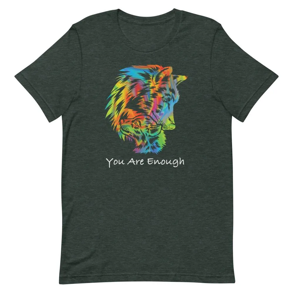 YOU ARE ENOUGH WOLF and BABY Inspirational Graphic T-Shirt for Women