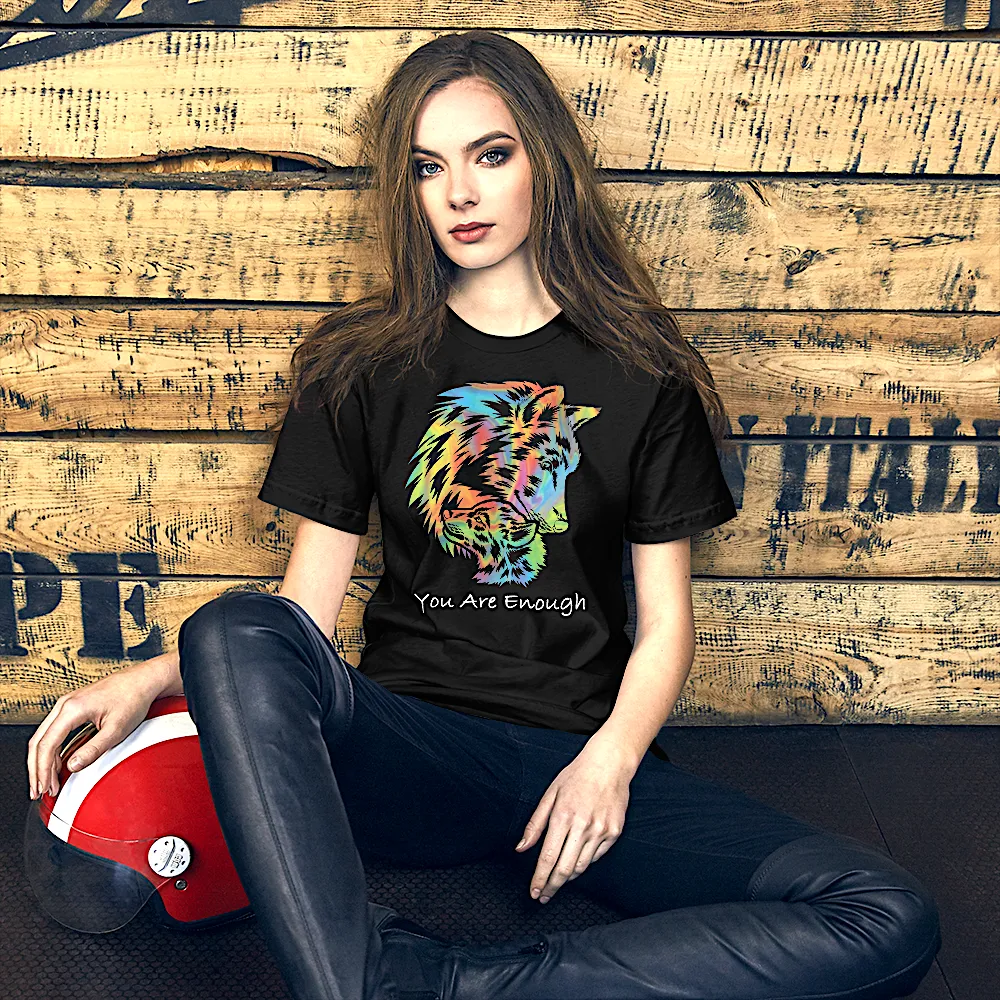 YOU ARE ENOUGH WOLF and BABY Inspirational Graphic T-Shirt for Women