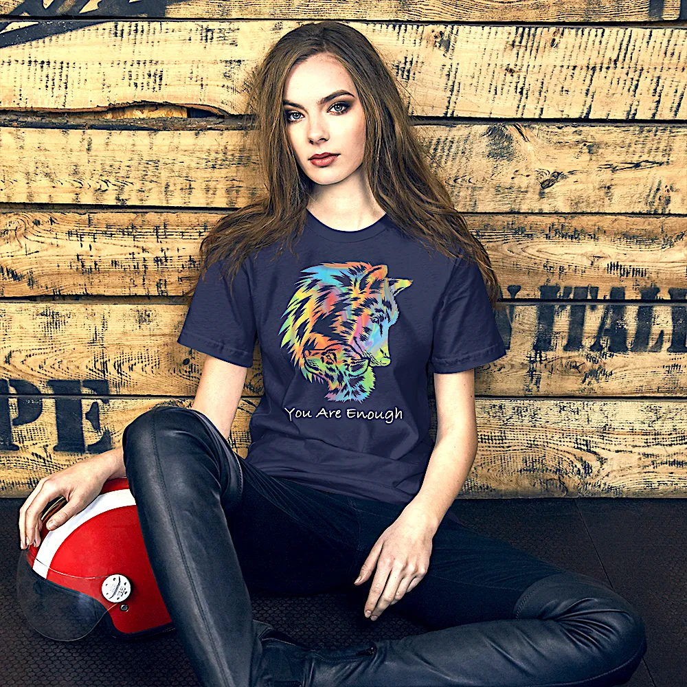 YOU ARE ENOUGH WOLF and BABY Inspirational Graphic T-Shirt for Women