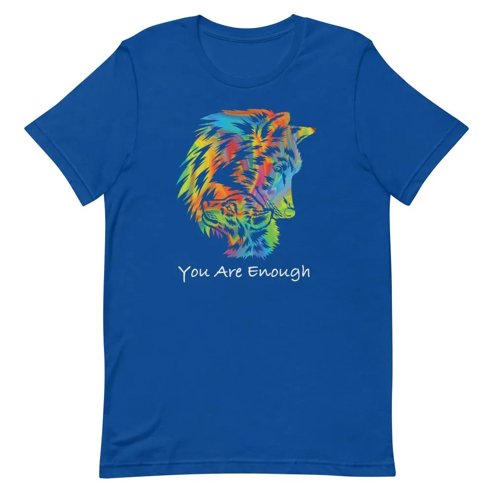 YOU ARE ENOUGH WOLF and BABY Inspirational Graphic T-Shirt for Women