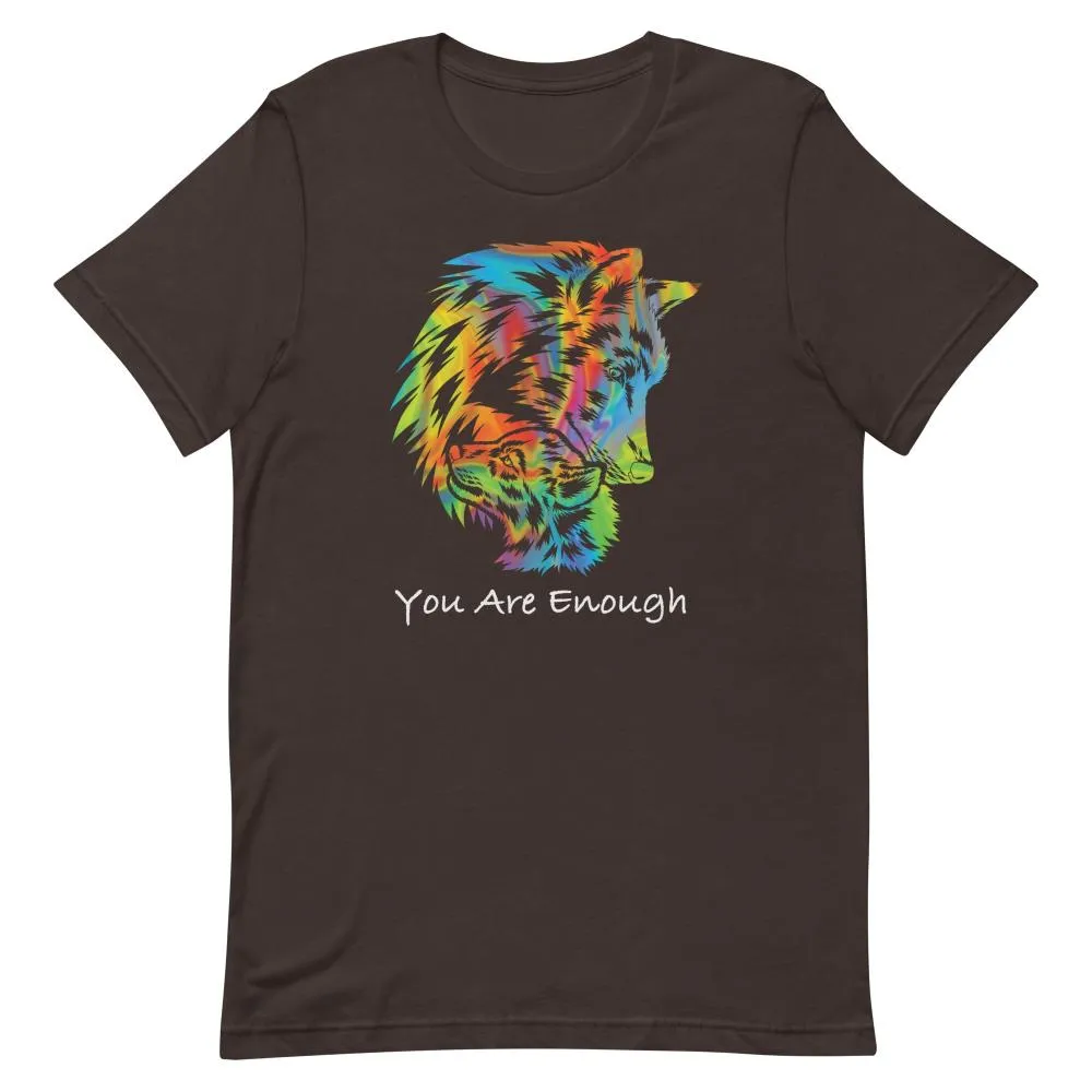 YOU ARE ENOUGH WOLF and BABY Inspirational Graphic T-Shirt for Women
