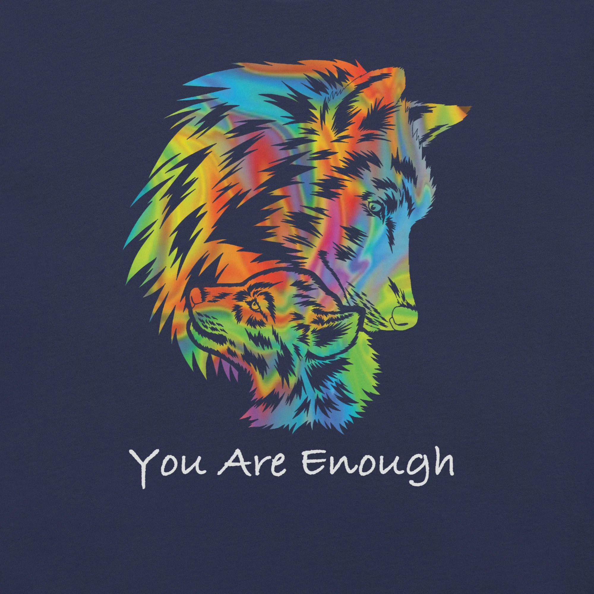 YOU ARE ENOUGH WOLF and BABY Inspirational Graphic T-Shirt for Women
