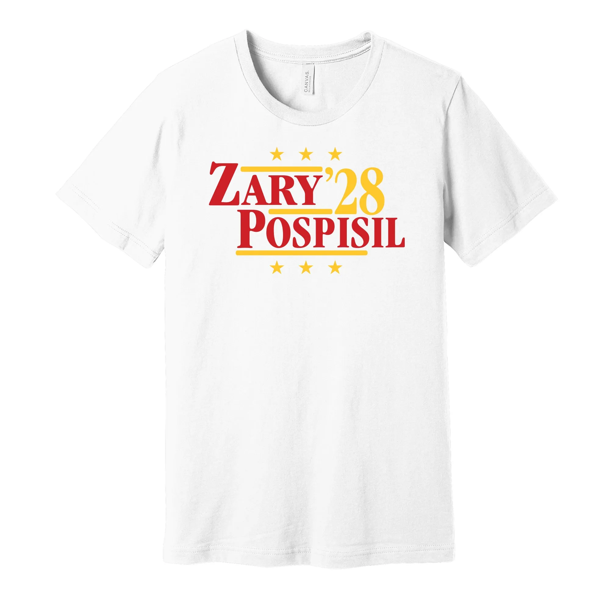 Zary & Pospisil '28 - Calgary Hockey Political Campaign Parody T-Shirt - Hyper Than Hype Shirts