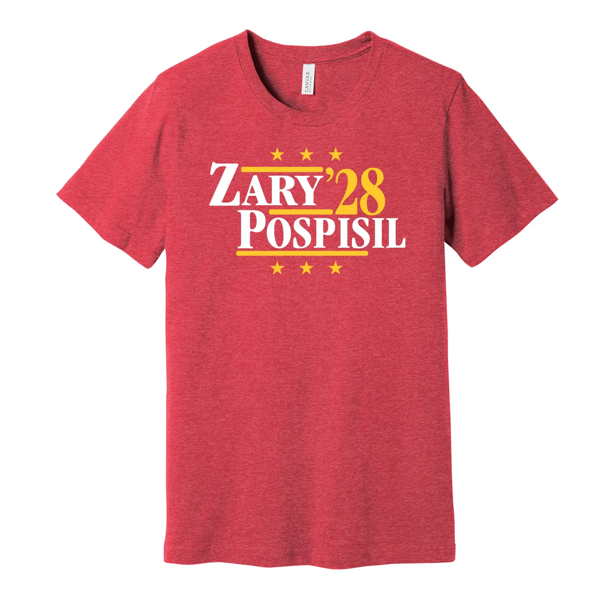 Zary & Pospisil '28 - Calgary Hockey Political Campaign Parody T-Shirt - Hyper Than Hype Shirts