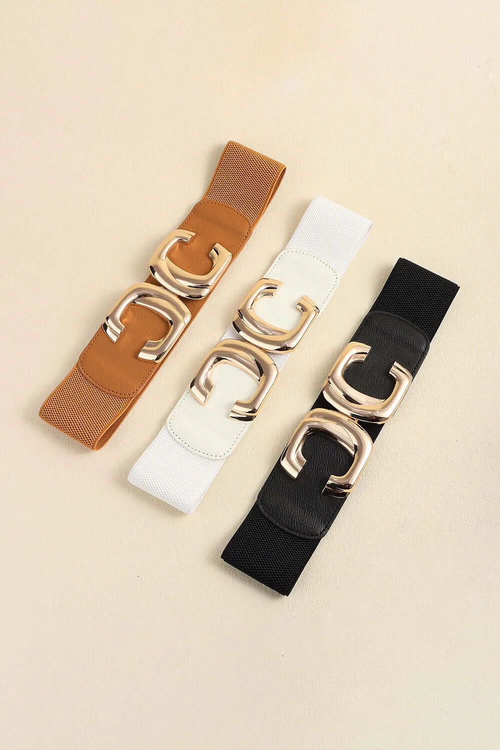 Zinc Alloy Buckle Elastic Belt – Wide Stretch Fashion Cincher