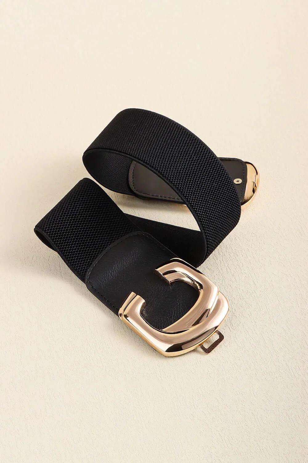 Zinc Alloy Buckle Elastic Belt – Wide Stretch Fashion Cincher